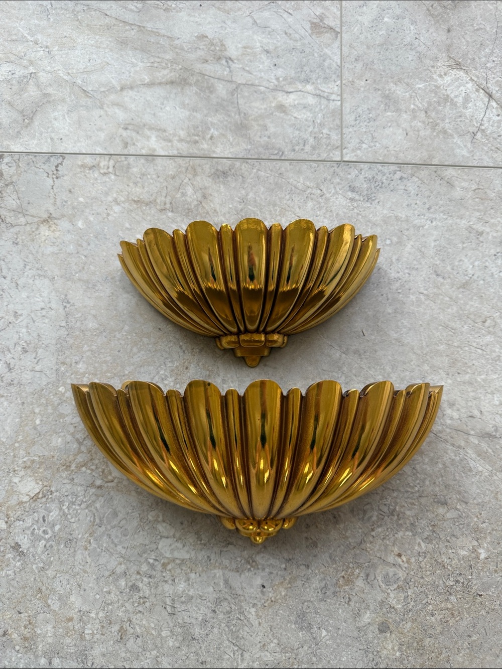Vintage Syroco Hollywood Regency Style Wall Pockets Set of 2 Marked 1962.